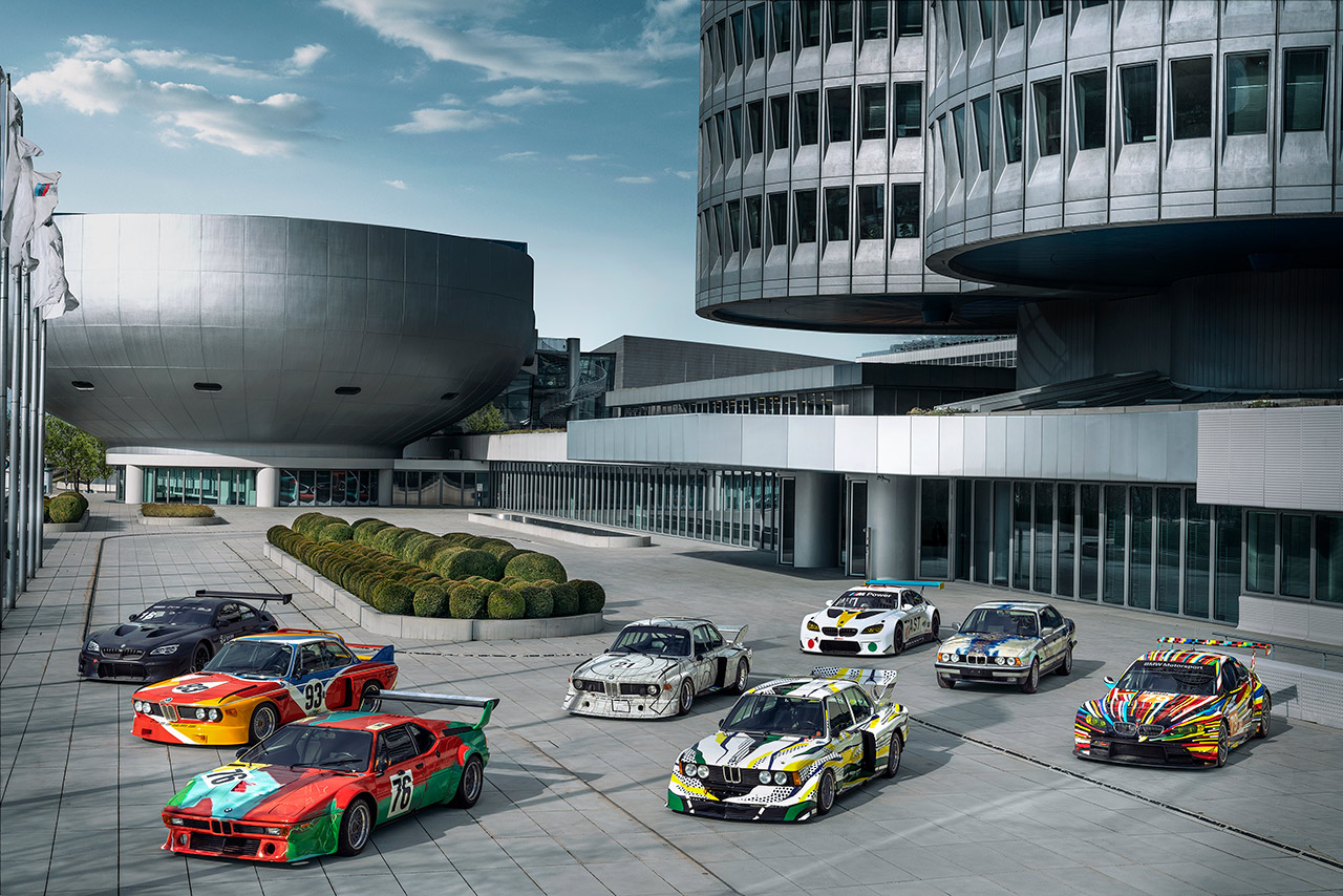 BMW Art Cars outside BMW’s headquarters in Munich.