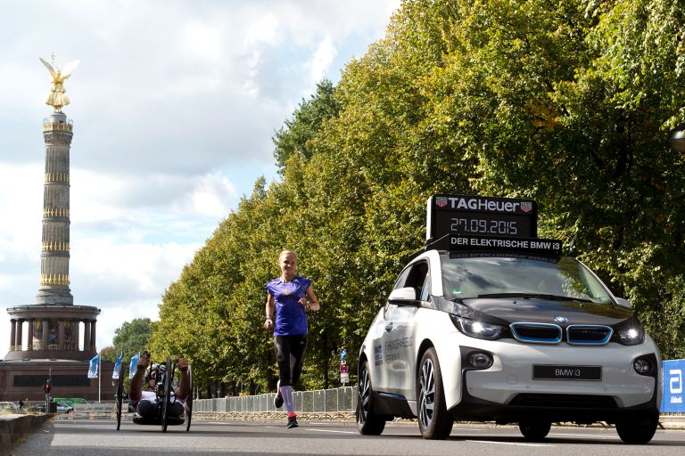 BMW i3 als Begleitfahrzeug auf dem Berlin Marathon.