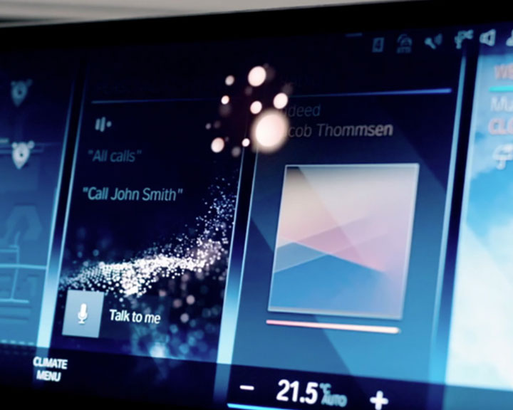 Nahaufnahme eines InCar DIsplays