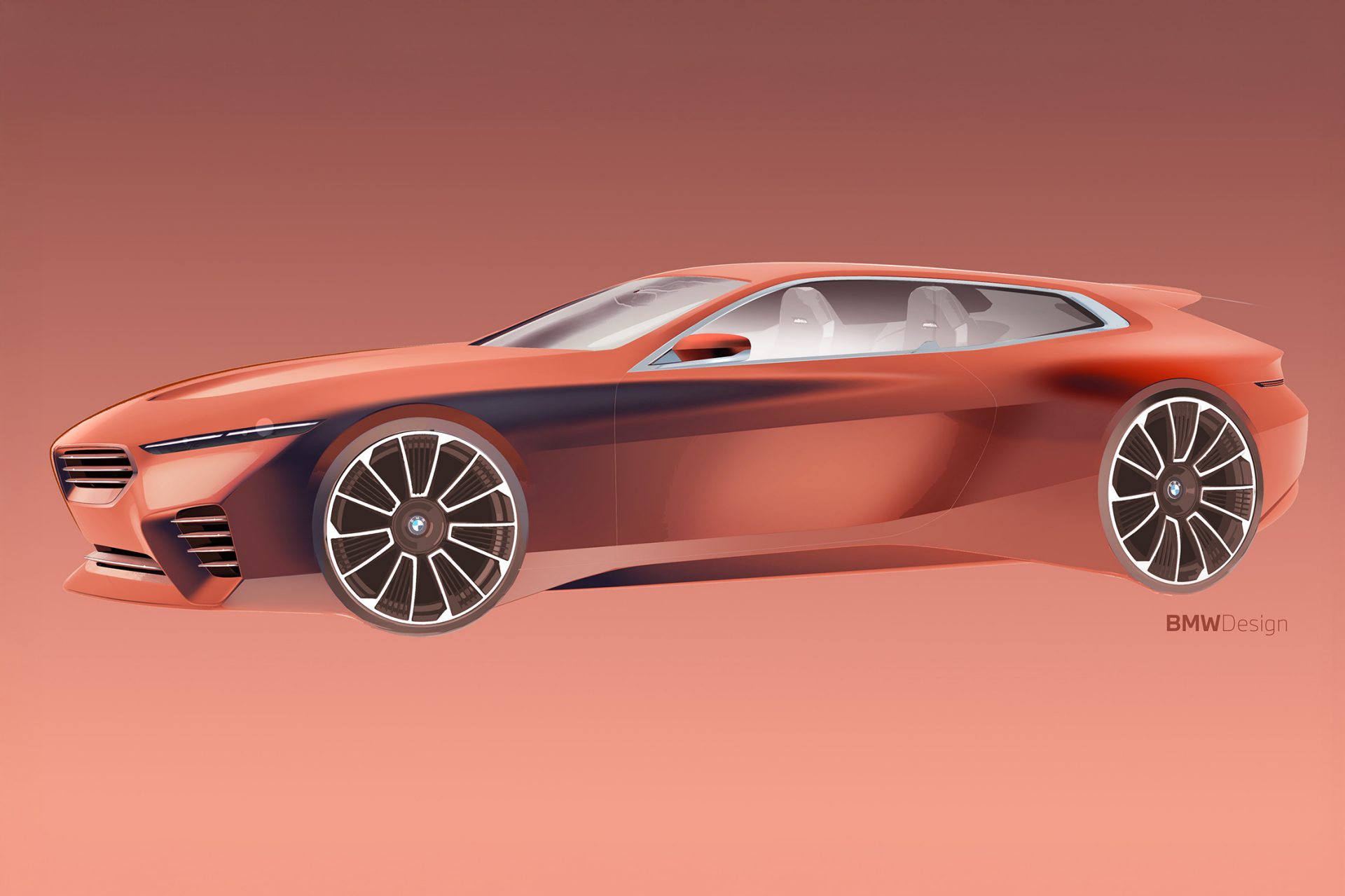 Visualisierung eines roten BMW Speedtop Konzept Fahrzeugs