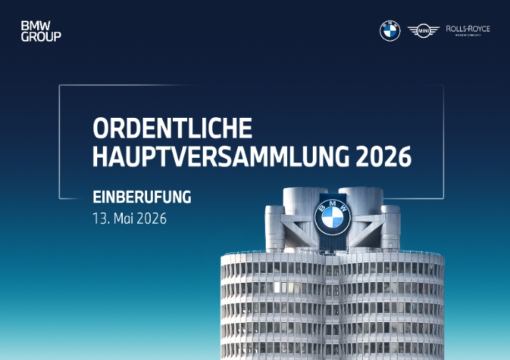 Einberufung der ordentlichen Hauptversammlung der BMW AG am 13. Mai 2026