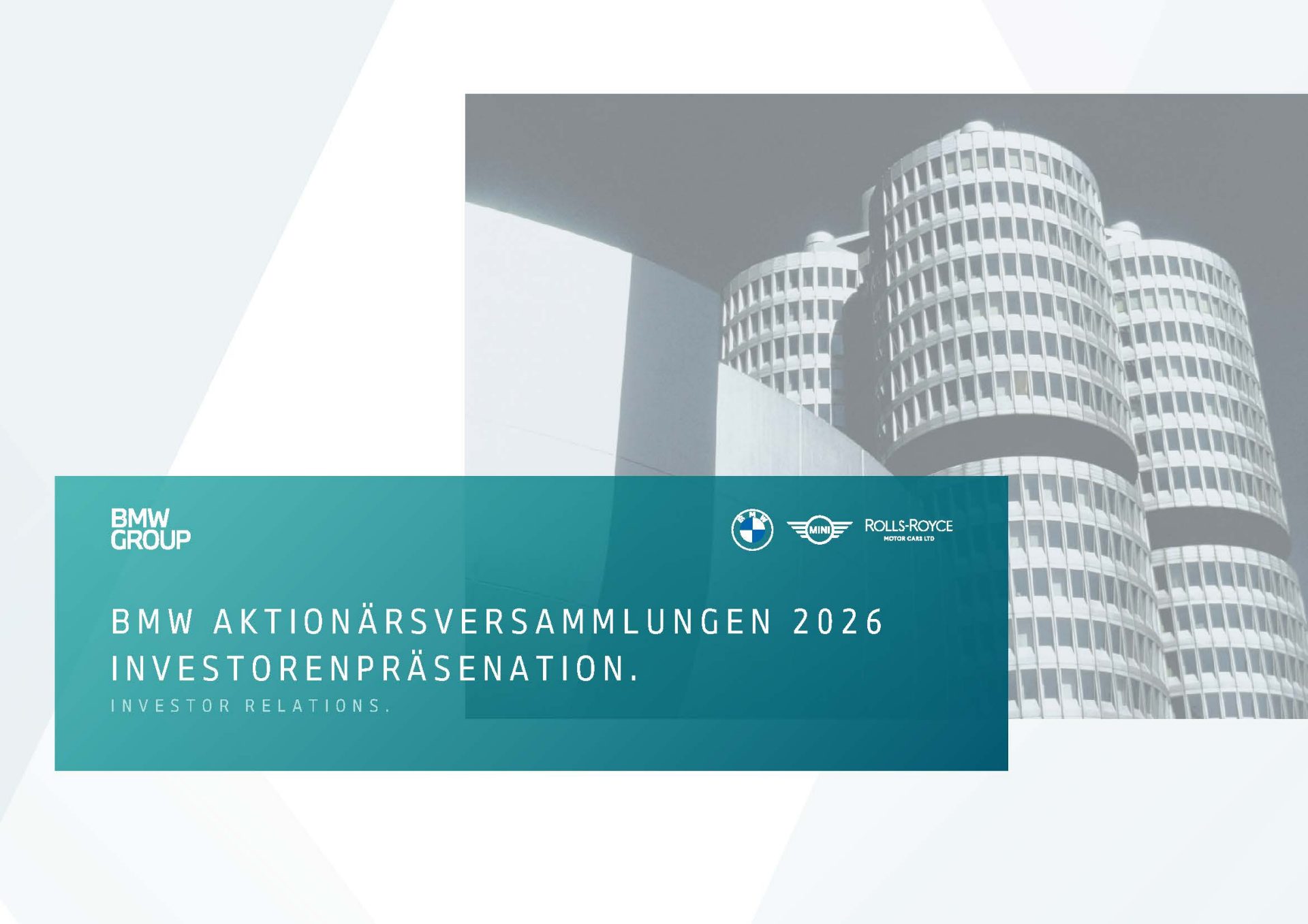 Investorenpräsentation zu den Aktionärsversammlungen 2026 der BMW AVG