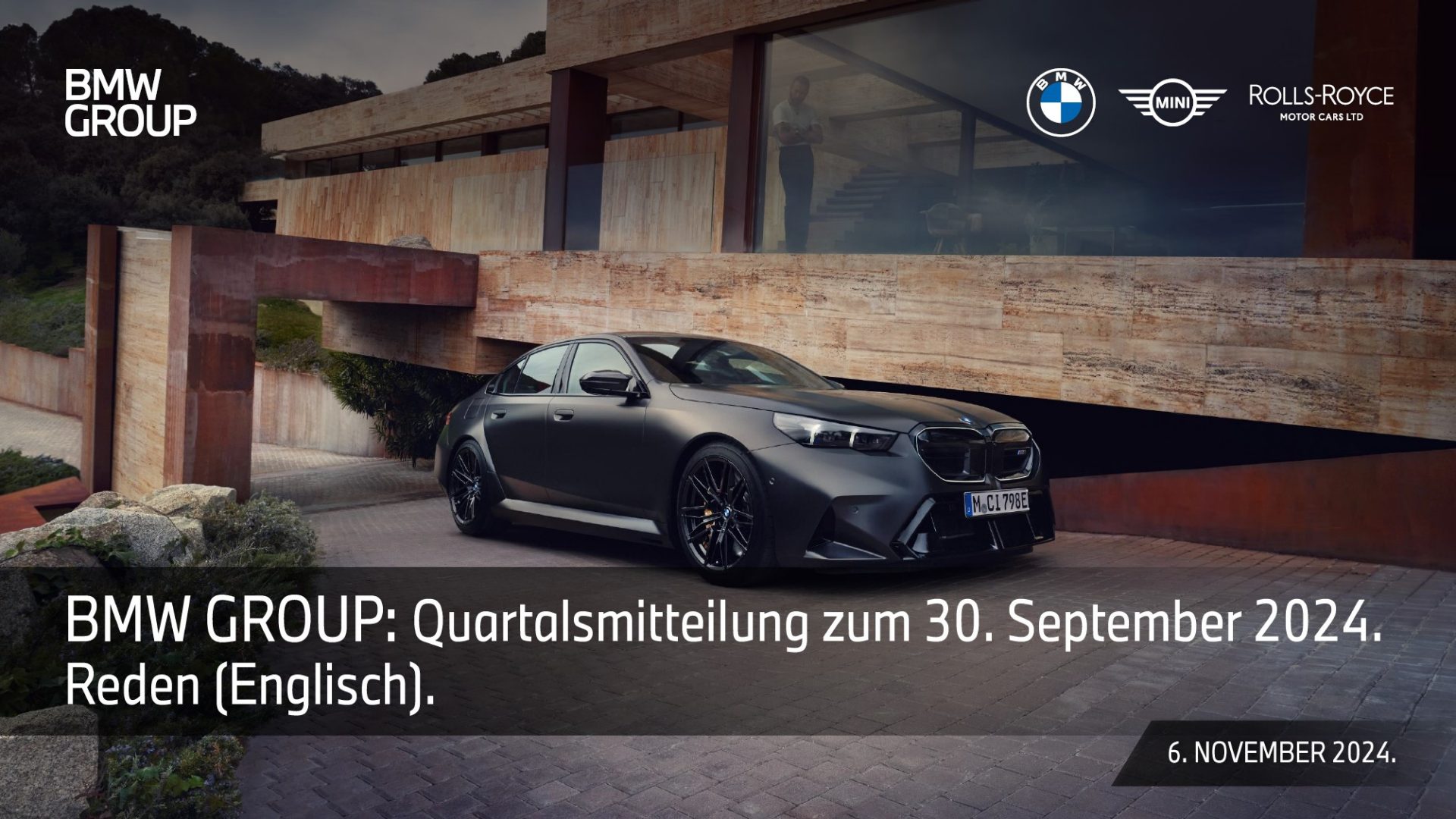 BMW Group Quartalsmitteilung zum 30. September 2024. Reden (Englisch).