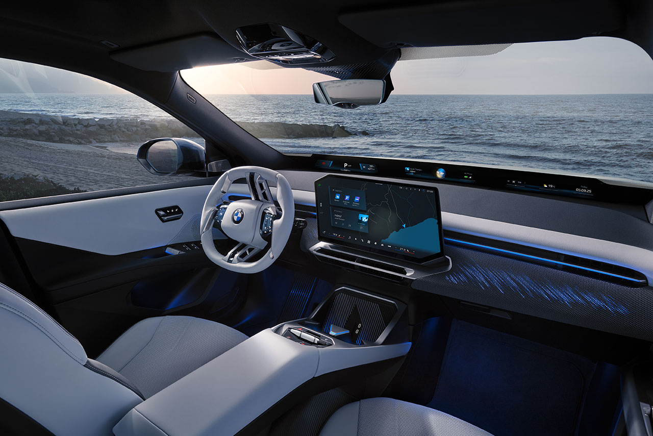 Innenansicht des neuen BMW iX3 mit modernem Design und eleganter Ausstattung.
