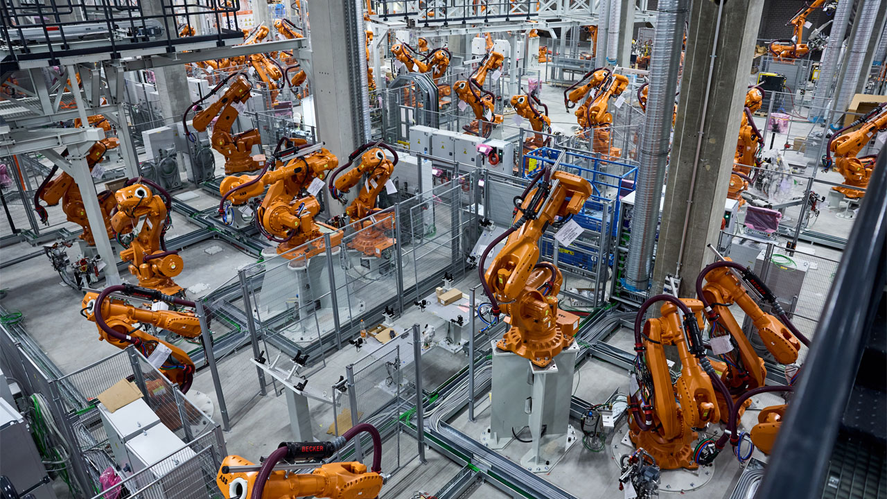 Anlageninstallation im neuen Karosseriebau, BMW Group Werk München.