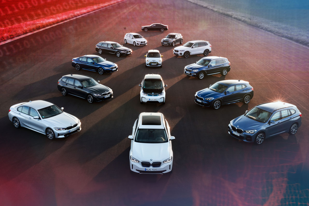Eine Flotte aus verschiedenen BMW Modellen.