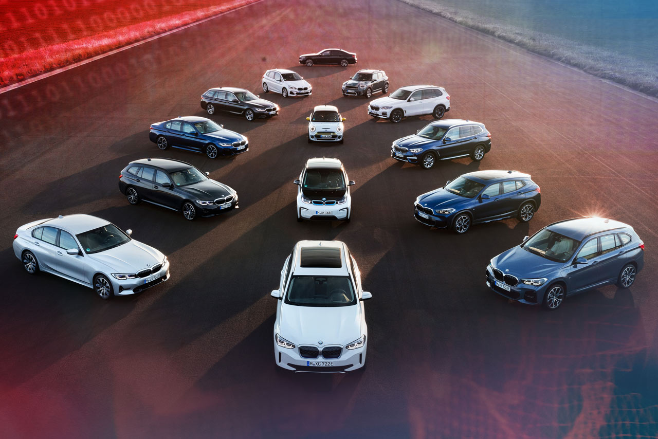 Eine Flotte aus verschiedenen BMW Modellen.