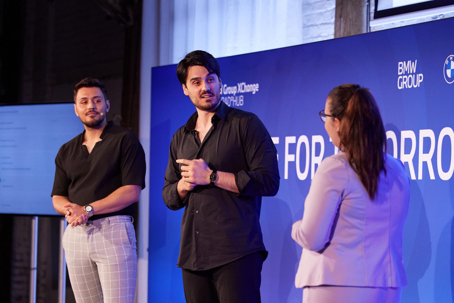   Participants in the discussion during a BMW Group event