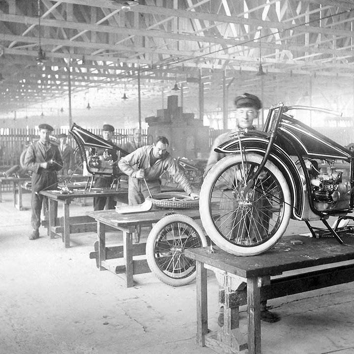 Historic motorcycle production.