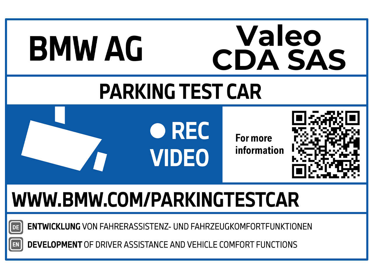 Stickers on the test vehicles