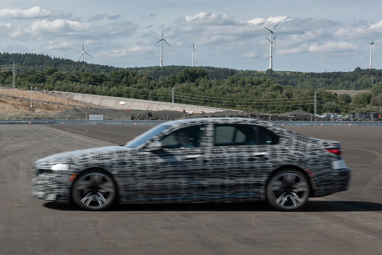 A car is being tested on the test track.