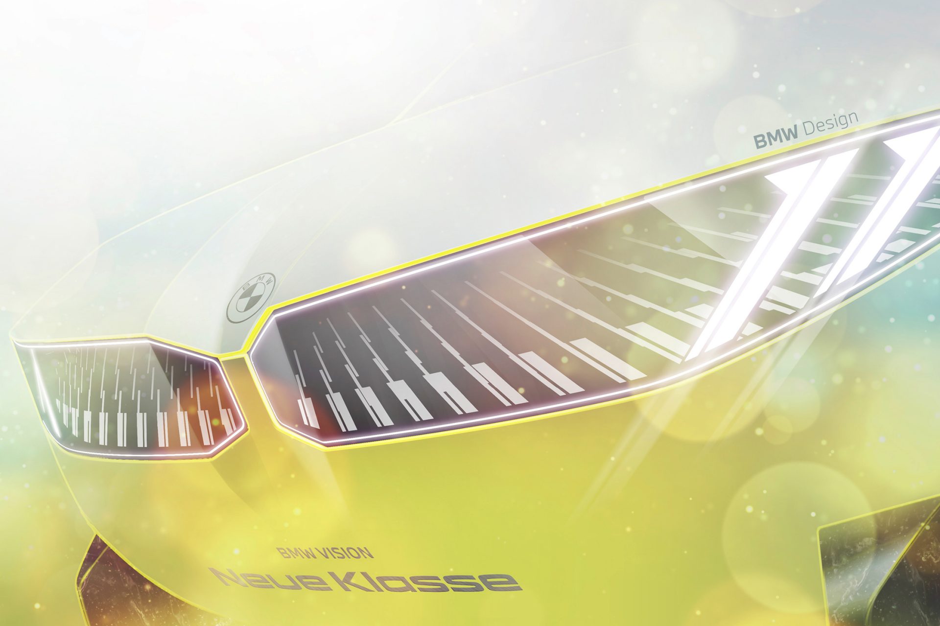 Close up of the front of a BMW vision neue klasse