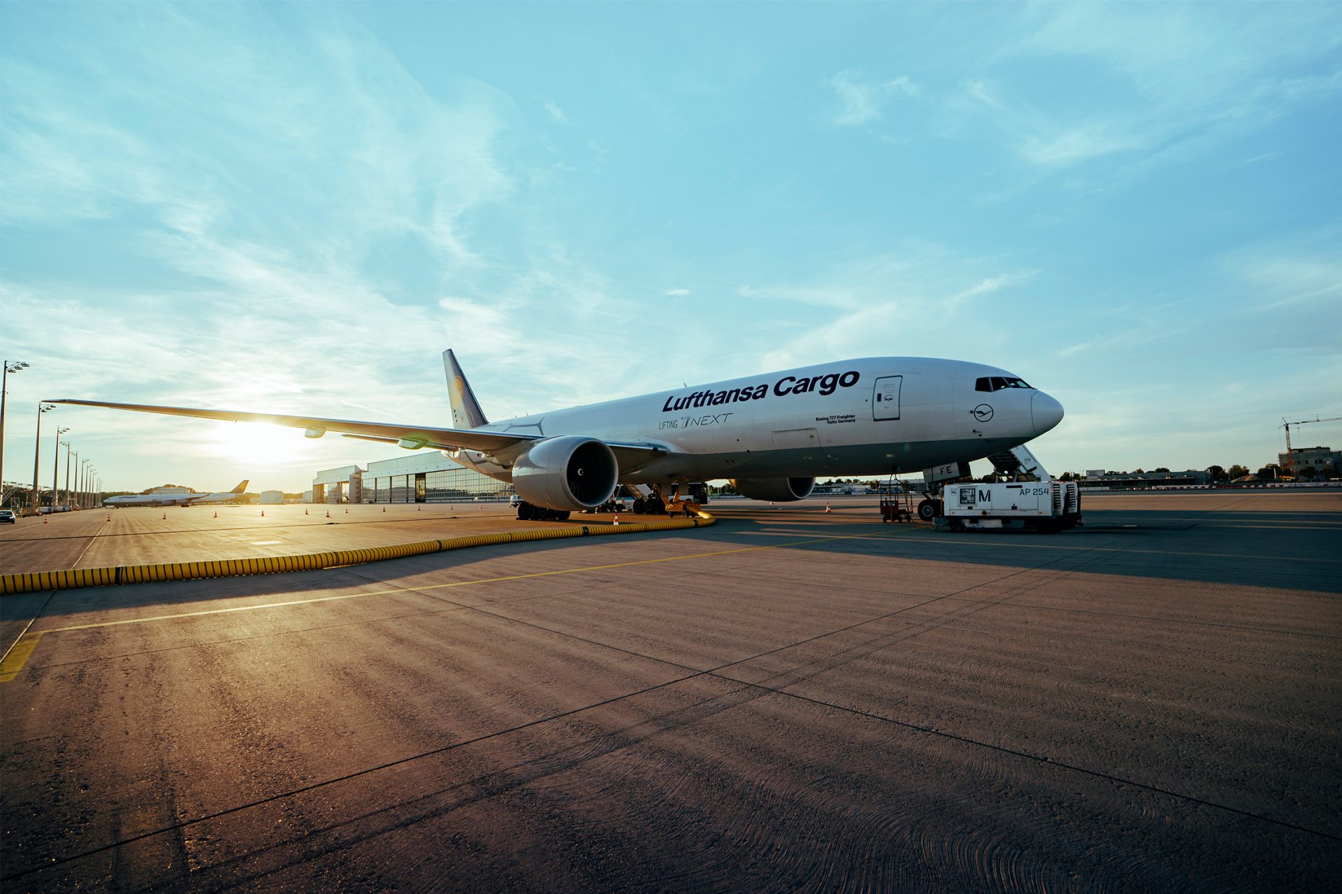 A Lufthansa Cargo aircraft on the tarmac