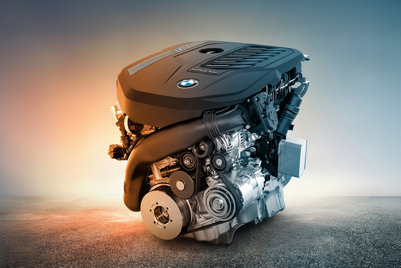 BMW Produktionslinie mit einer Karosserie darauf.