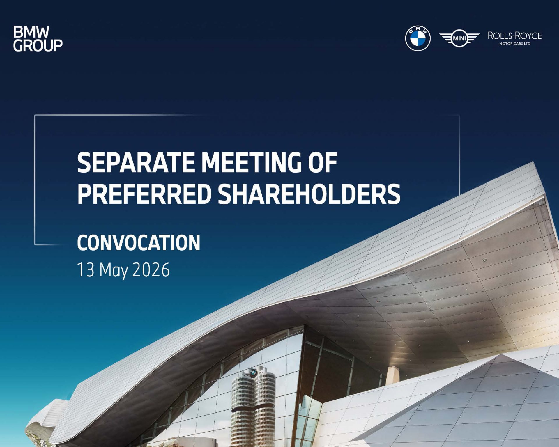 Convocation of the Separate Meeting of Preferred Shareholders on 13 May 2026