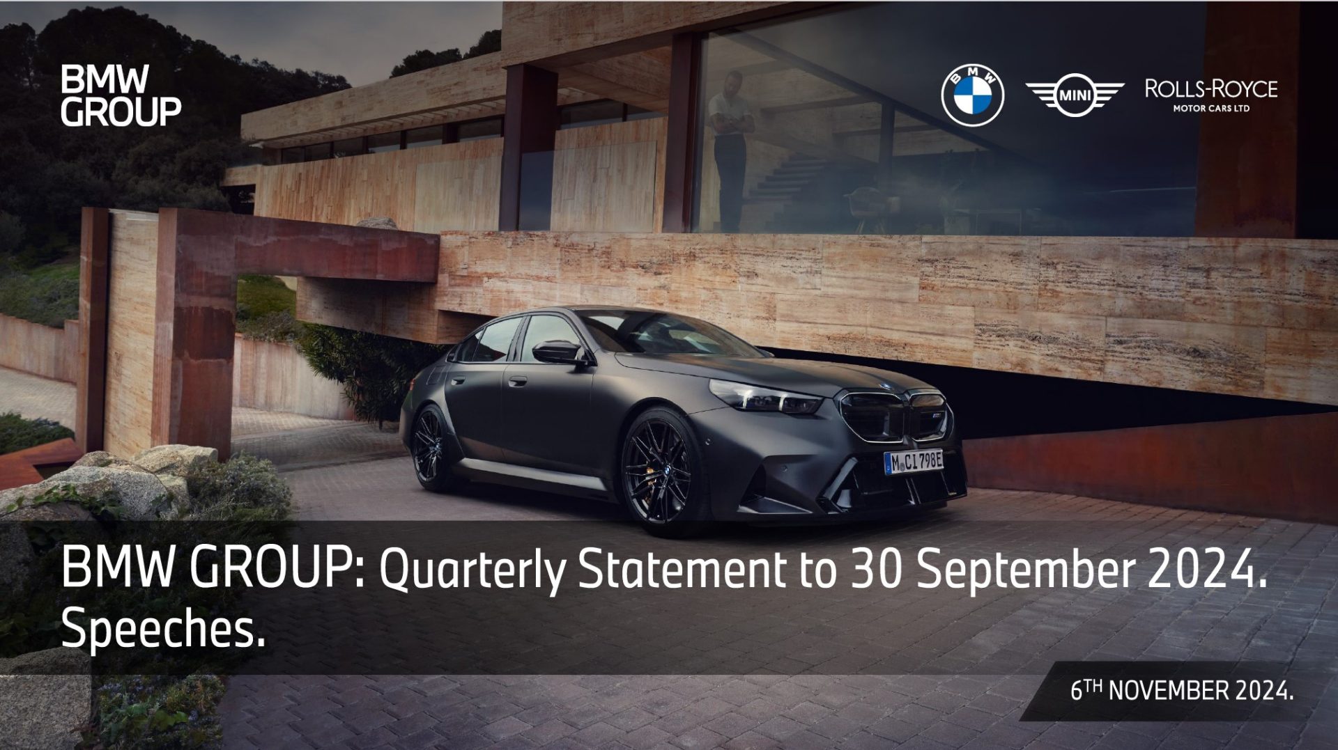 BMW Group Quarterly Statement to 30 September 2024. Speeches.