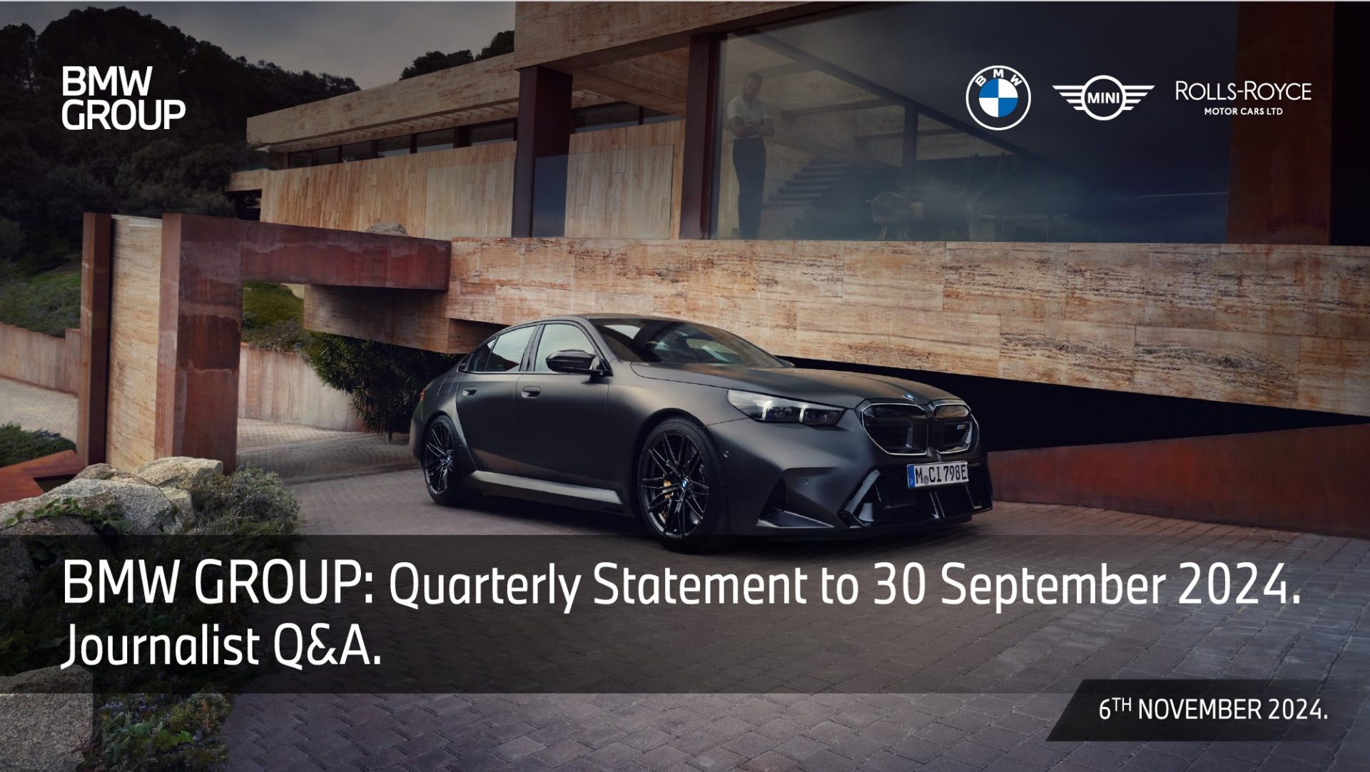 BMW Group Quarterly Statement to 30 September 2024. Journalist Q&A.