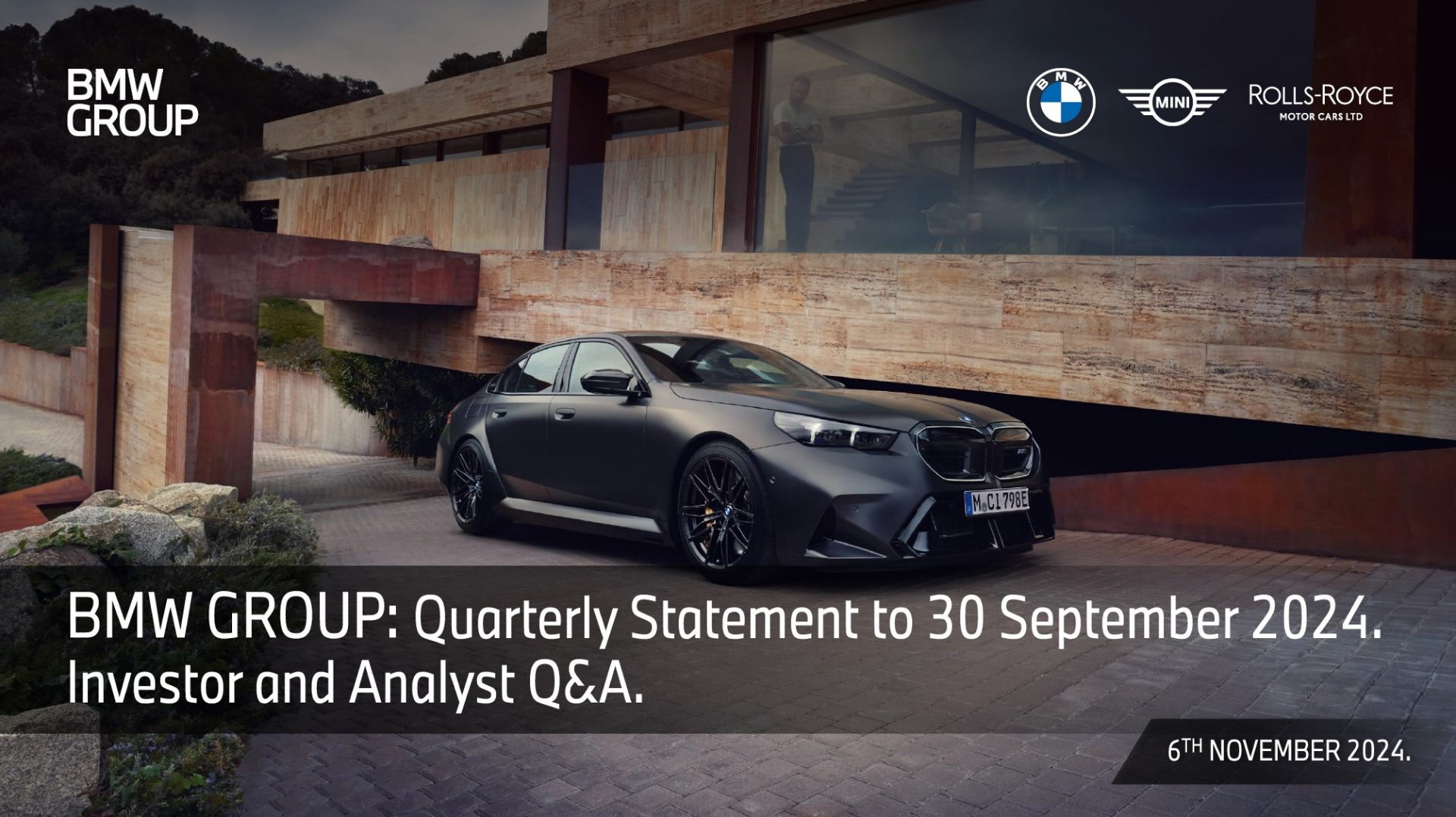 BMW Group Quarterly Statement to 30 September 2024. Investor and Analyst Q&A.