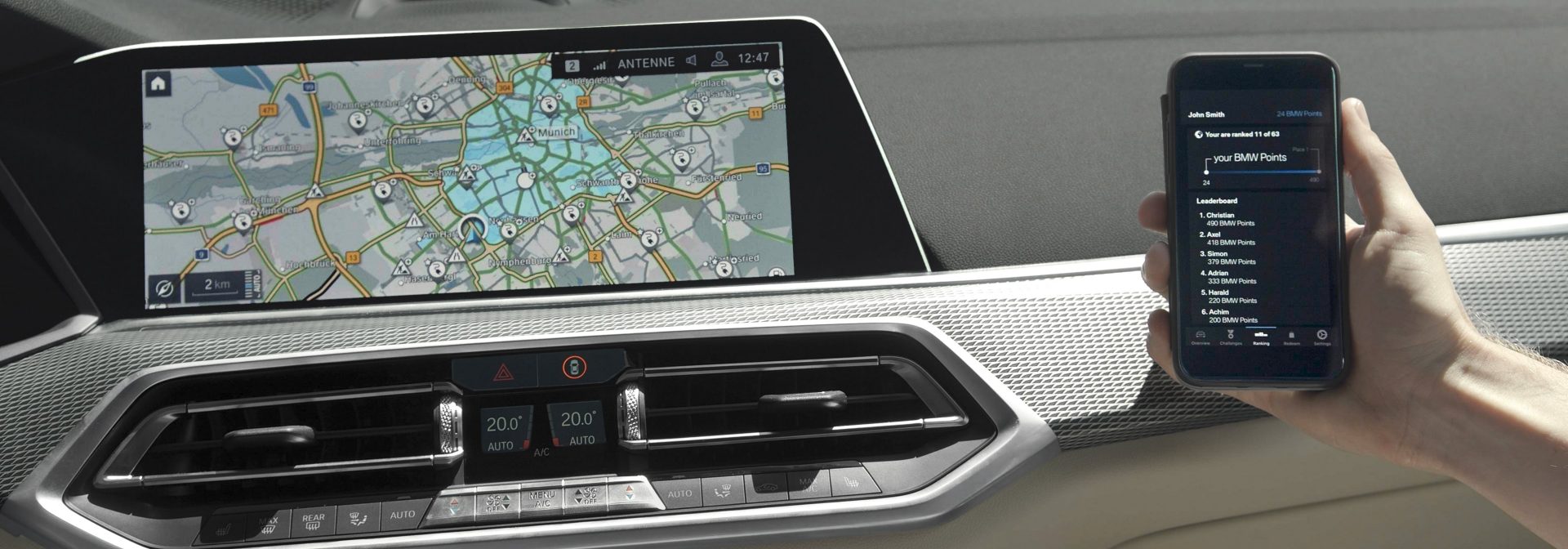Display in BMW with map