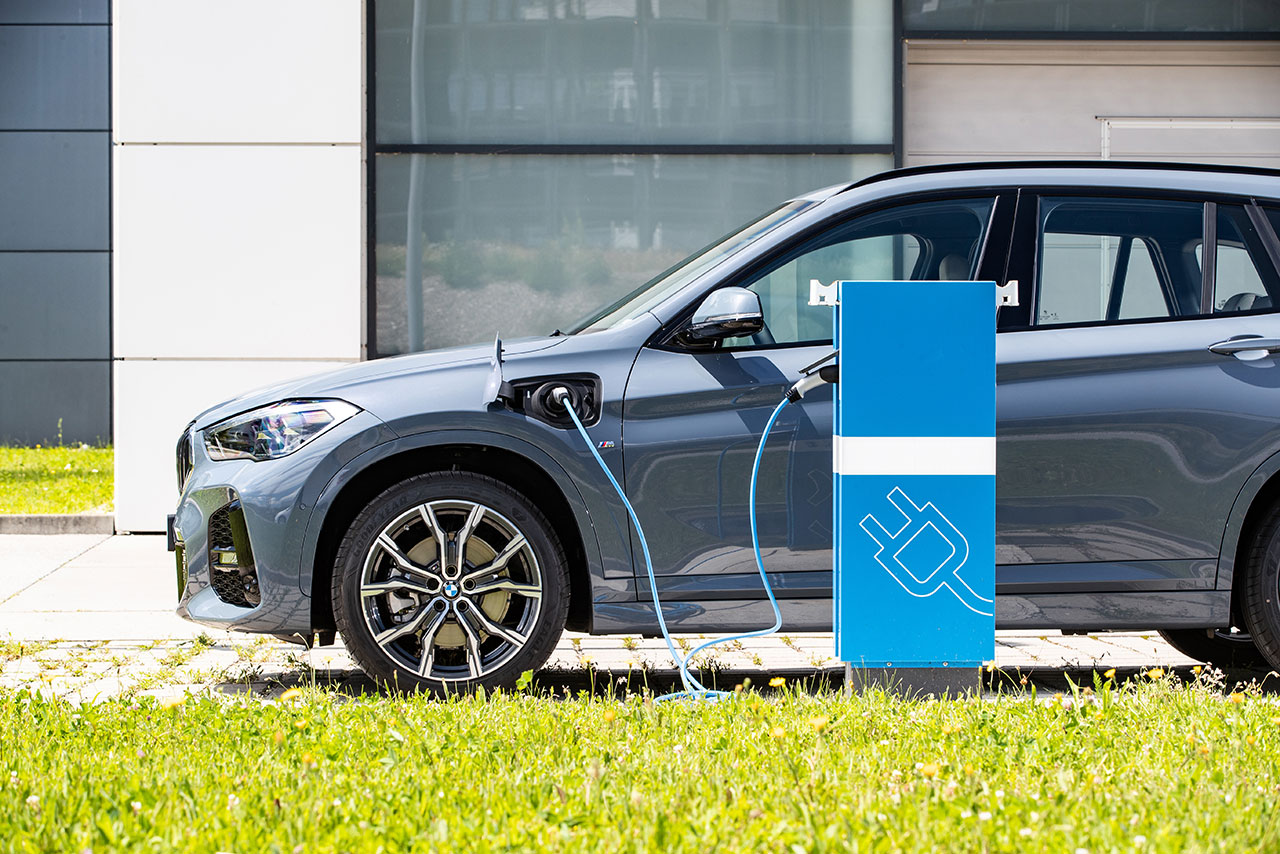 BMW X1 at a charging station