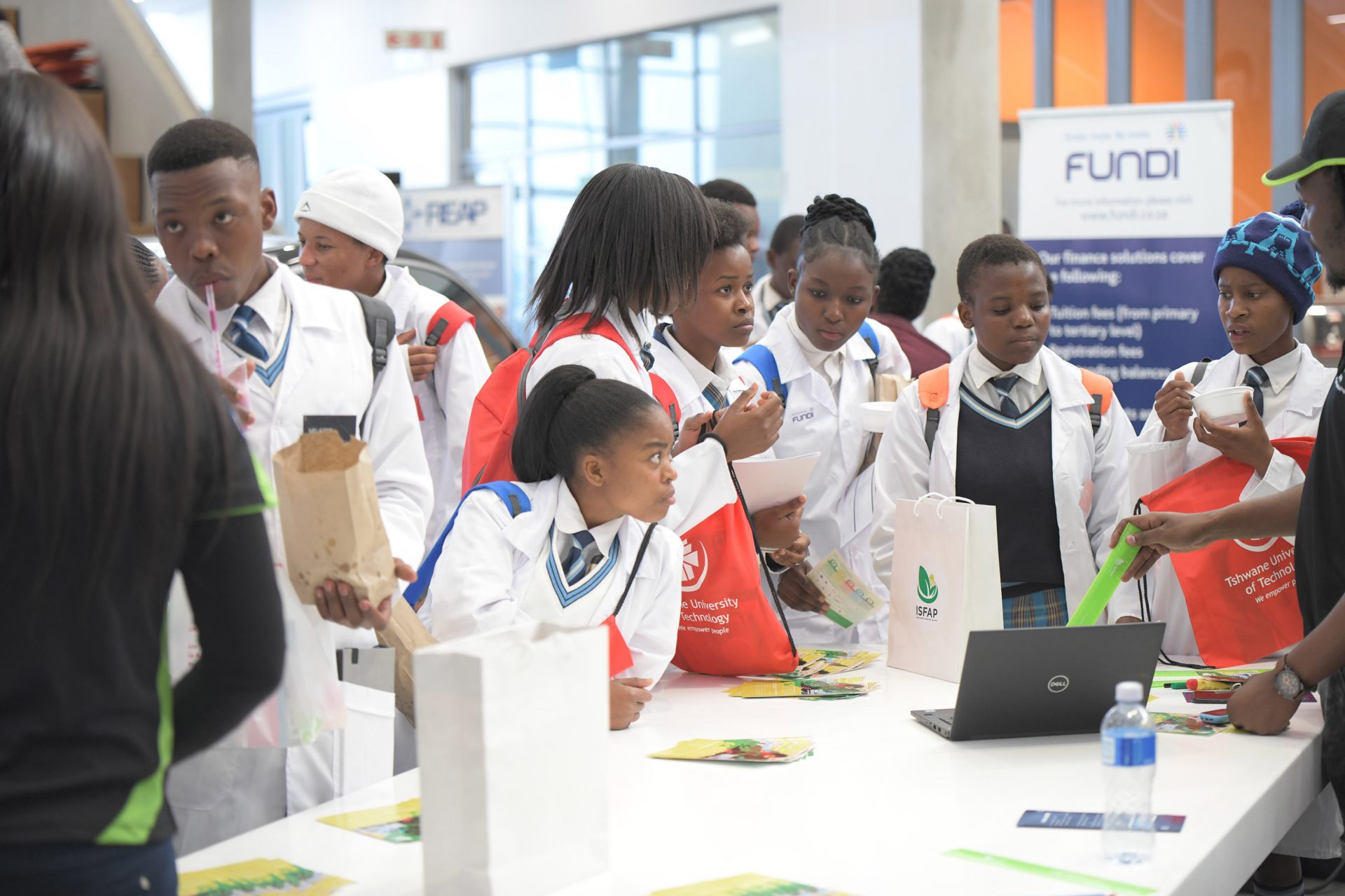 A group of South African students discuss