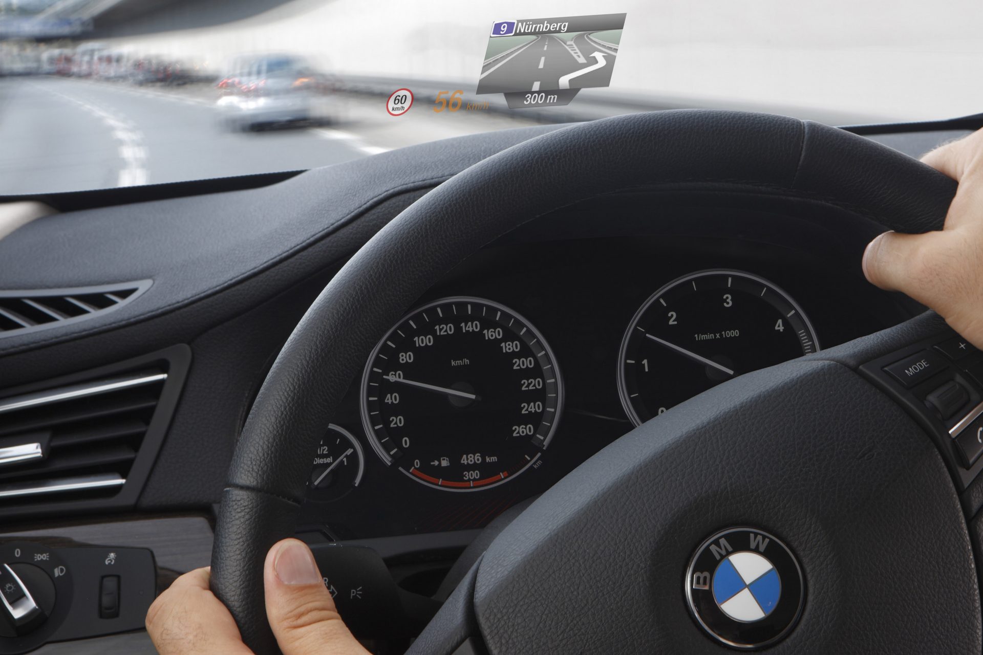 BMW was the first manufacturer to present a head-up display for the driver.