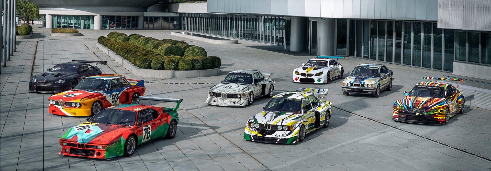BMW Art Cars outside BMW’s headquarters in Munich.