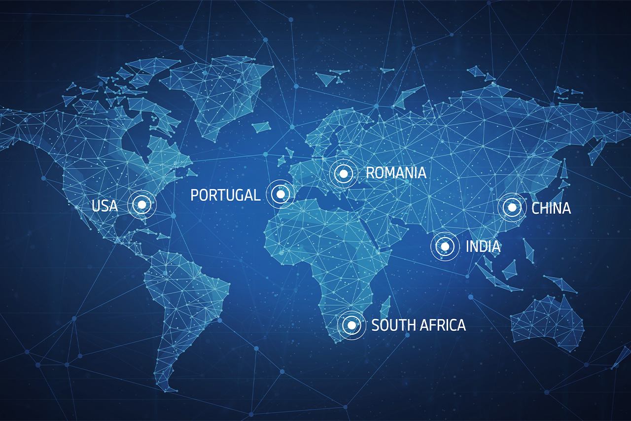 The global locations of the BMW Group’s IT and software hubs.