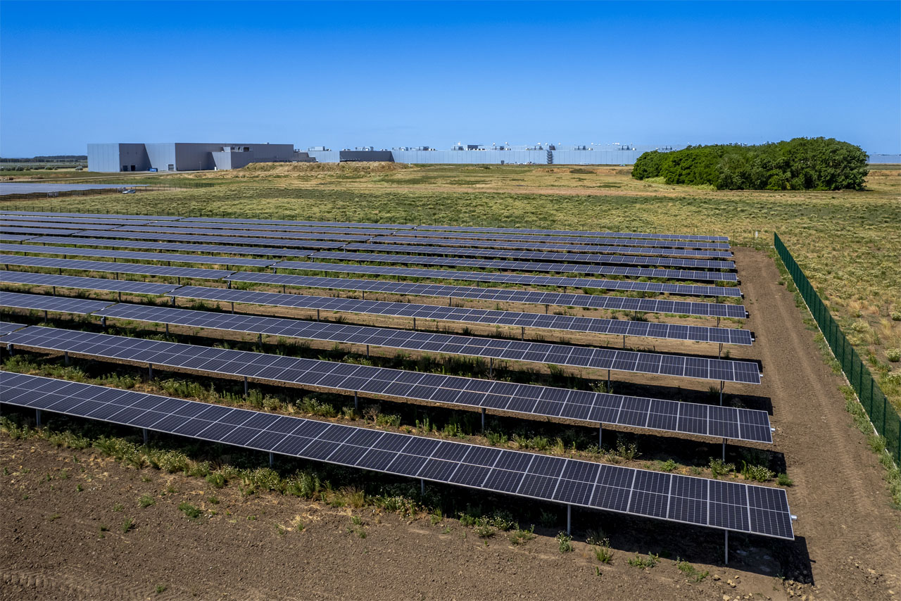 View across the photovoltaic system on the premises of BMW Group Plant Debrecen.