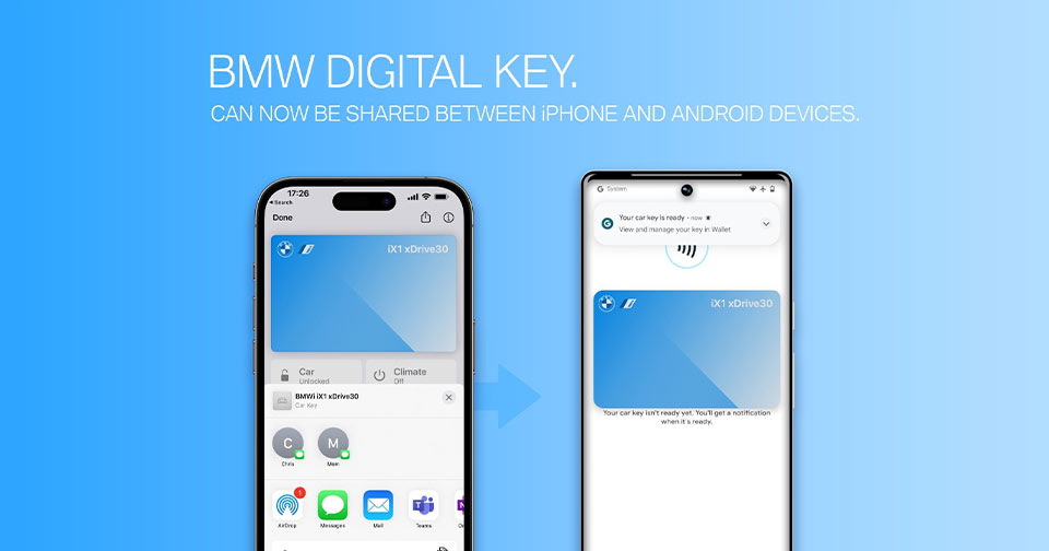 Greater flexibility: BMW Digital Key can now be shared between iPhone and Android devices