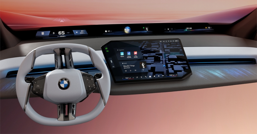 Model of the BMW Panoramic iDrive, the operating concept of the BMW infotainment system.