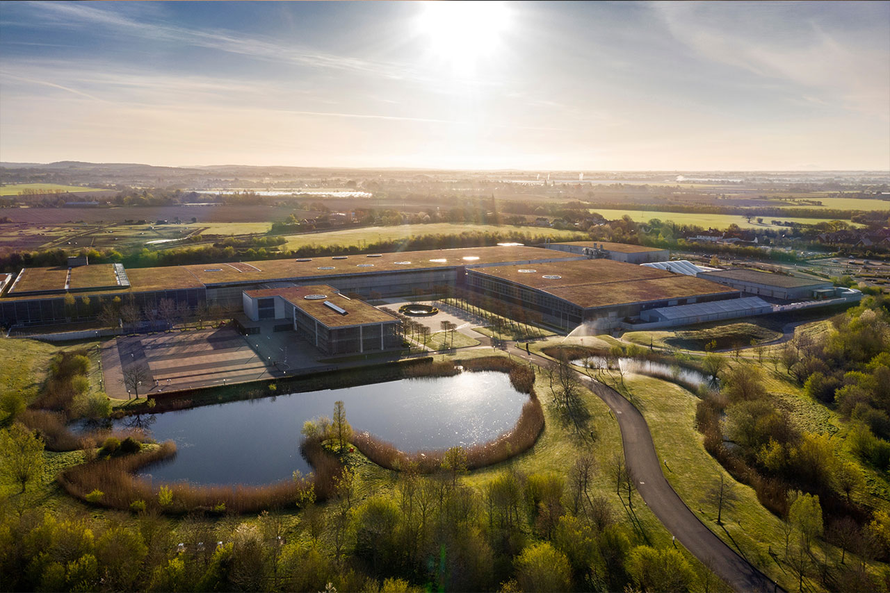 Aerial view of the Rolls Royce Plant in Goodwood
