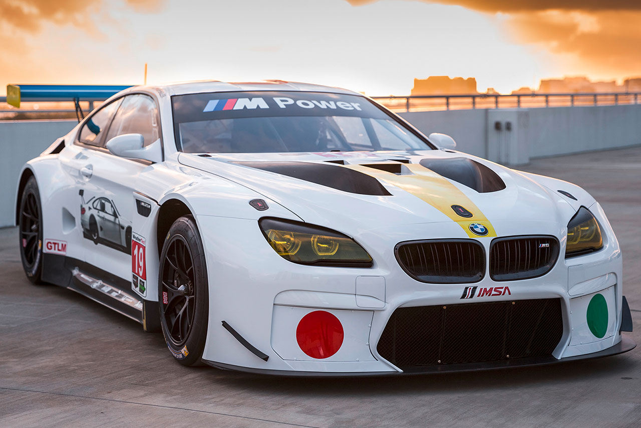 White BMW M6 GTLM Art Car with colorful accents